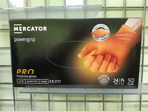 Перчатки нитриловые POWERGRIP оранжевые 